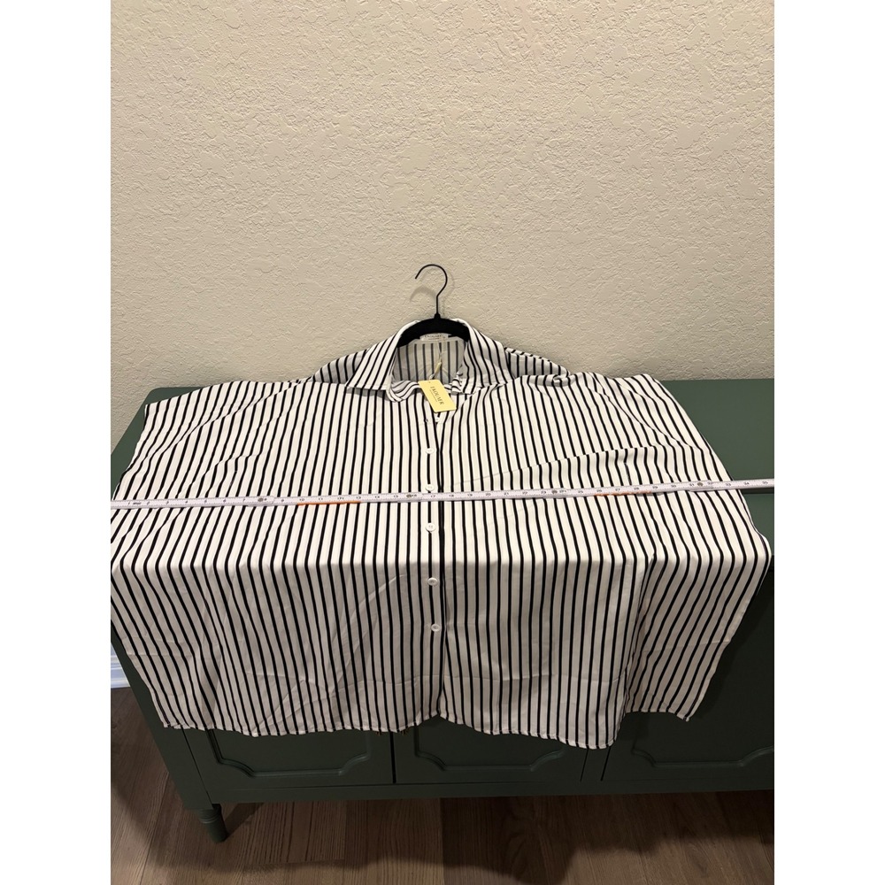 Ekouaer Womens Striped Button Down Swim Cover Up Black White Oversized Small NWT - Picture 5 of 6